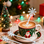 30pcs Snowflake Drink Stirrers Christmas Plastic Swizzle Sticks Beverage Winter Stir Sticks Reusable Coffee Cocktail Stirrers Bar Supplies for Cocktail Xmas Party Decor Winter Holiday Cocoa Bar