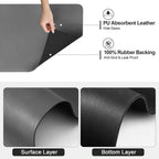 Dish Drying Mat for Kitchen Counter | Coffee Bar Mat for Countertops | Heat Resistant Drainer Mat with Non-slip Rubber Backed | Hide Stain Kitchen Absorbent Draining Mat | Dark Grey 16"x20"