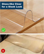 Crystal Clear Plastic Table Cover Protector, 42" x 78" Spill Resistant Easy Flat PVC Desk Pad Mat, 1.5mm Thick Rectangle Vinyl Table Top Protector for Dining Room Table, Office, Dresser