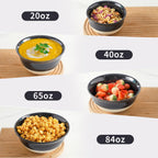 Hasense Large Ceramic Mixing Bowls, 2.1/1.5/1.0/0.5 Qt Serving Bowls for Kitchen, Nesting Salad Bowls Set for Mixing, Cooking, Baking, Fruit, Side Dishes, Holiday Serving Dishes, Set of 4, Black