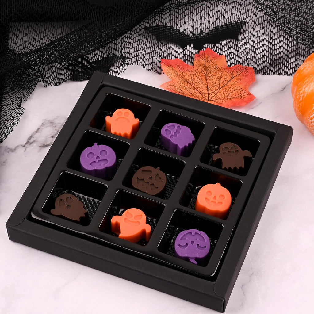 Actvty Halloween Candy Mold Silicone Chocolate Molds, 4 Packs Pumpkin Molds and Ghost Molds for Making Chocolate, Jelly, Gummy, Snack, Wax Melt, Ice Cubes, Cake Decor