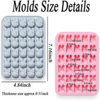 2 Pcs Easter Bunny Silicone Molds, 6 Shaped Rabbit 30 Cavities Candy Mould Wax Melt Tray for Baking Rabbit Chocolate Jello Resin Gummies Cupcake Decor