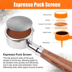 IKAPE 53.3mm Espresso 2pcs Puck Screen, 0.8mm Thickness, Reusable Metal Thin & light Coffee Filters, Food-grade 316 Stainless Steel Coffee Puck Screen for Espresso Baristas