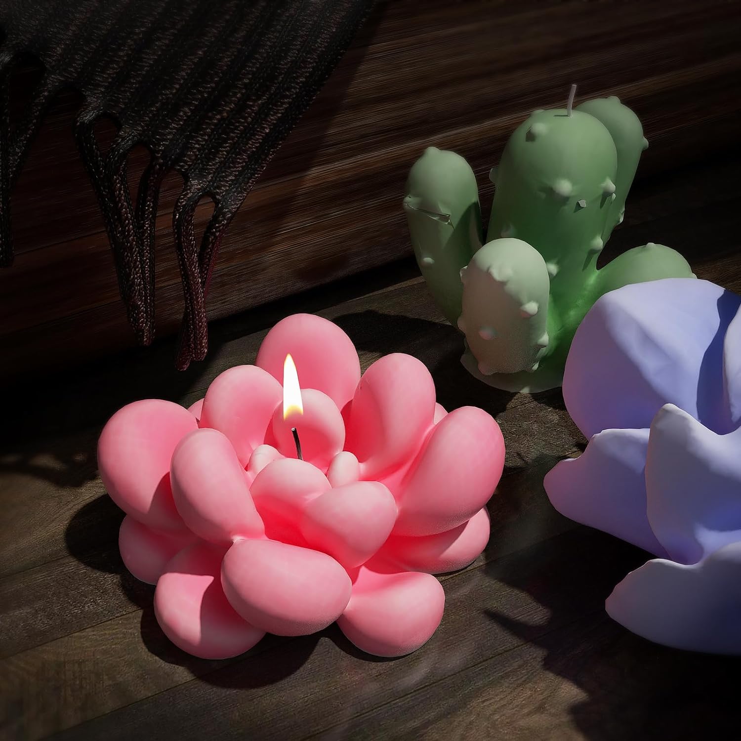 16 Pack Flower Succulent Candle Mold Resin Casting Silicone Molds for Home Decor & Candle Making Wave Spiral Mold