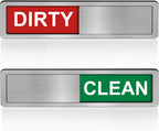 Dishwasher Clean Dirty Sign-Dishwasher Magnet Stainless Steel Clean Dirty Sign for Kitchen Organization Farmhouse Dishwasher Slide Indicator, Optional Adhesive Stickers