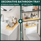 Bamboo Drawer Organizer - Silverware & Utensil Organizer, Stackable, 2 Pcs, Wooden Storage Box Tray (Bamboo, 12 X 6 X 2 Inch)