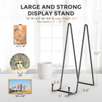 TR-LIFE 12 Inch Plate Stands for Large Heavy Duty Display - Metal Picture Frame Holder Stand + Table Top Easels for Decorative Platter, Book, Plaque, Photo (2 Pack)