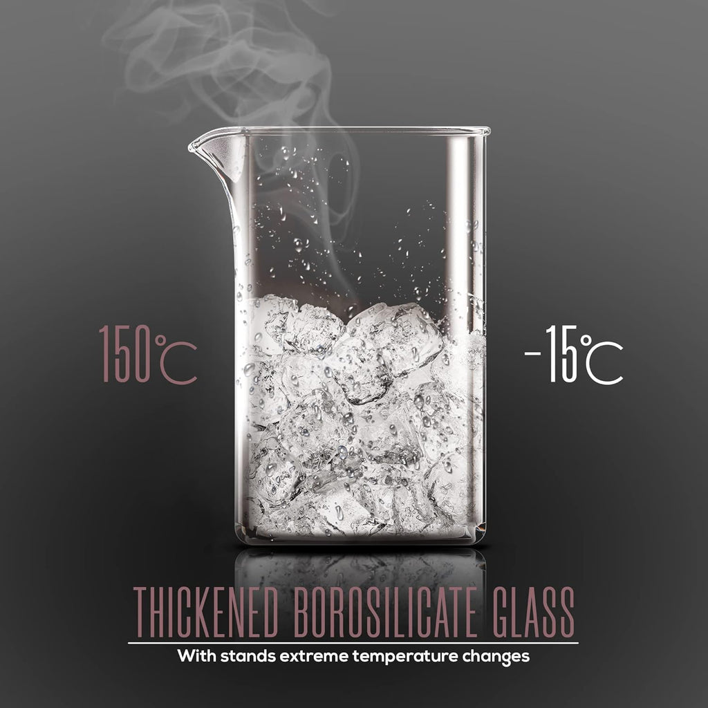 Utopia Kitchen 12 Ounce 0.35 Liter French Press Coffee Maker, Tea Maker, Travel Coffee Presses, Heat Resistant Thickened Borosilicate Coffee Pot for Camping Travel Gifts, Deep Taupe Pack of 1