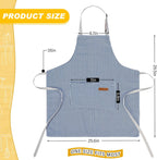 Handepo 4 Pcs Kitchen Cooking Aprons with Pockets Adjustable Waterproof Baking Apron for Women Men, Chef,BBQ, Christmas Gift