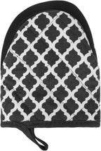 1 Pair Short Oven Mitts, Heat Resistant Silicone Kitchen Mini Oven Mitts for 500 Degrees, Non-Slip Grip Surfaces and Hanging Loop Gloves, Baking Grilling Barbecue Microwave Machine Washable