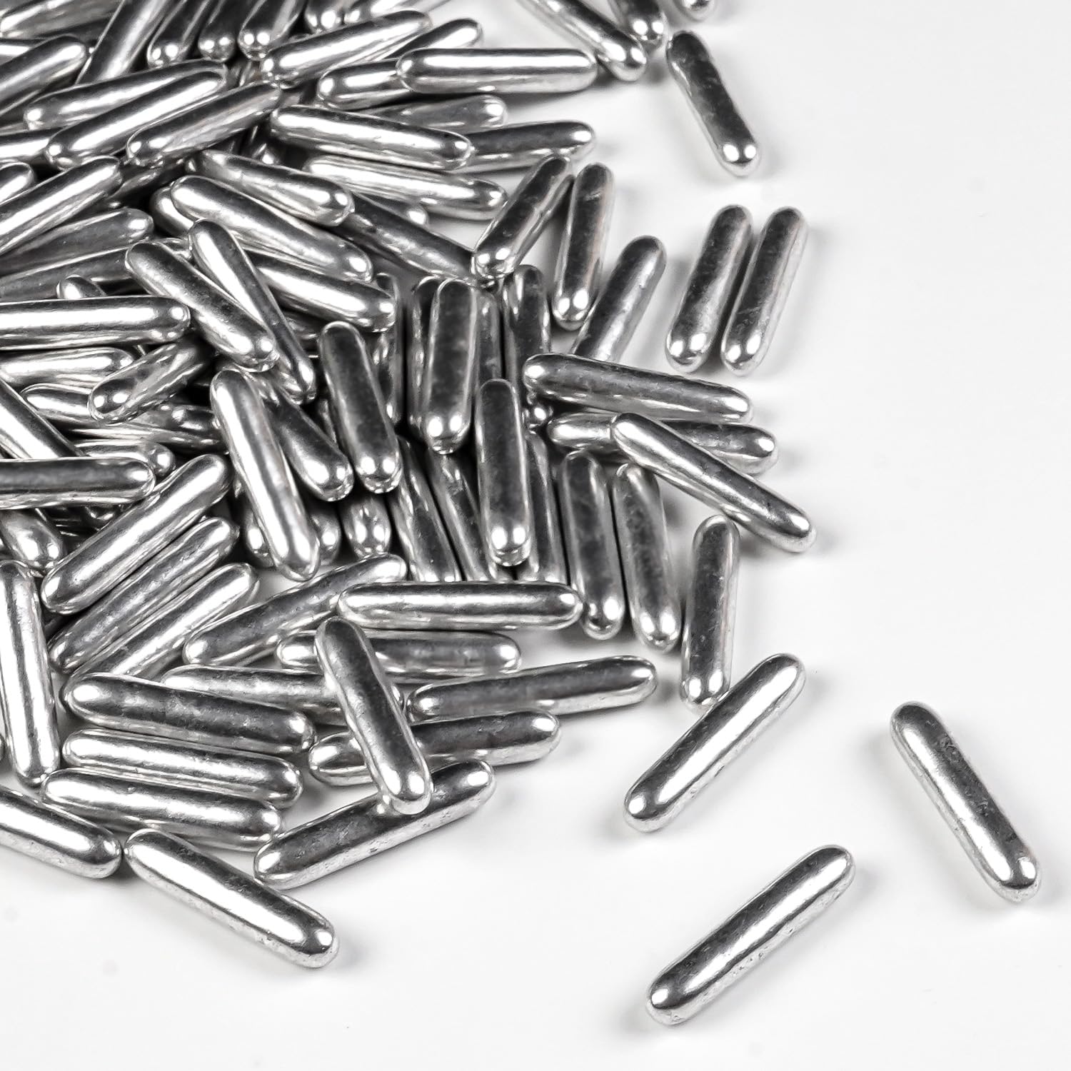 Silver Rods Sprinkles, Sugar Sprinkles For Cake Decorating, 150g/5.29oz, Food Grade, Ice Cream Decoration, Cupcake Toppers, Donuts, Cookies, Holiday, Birthday Party, Christmas Supplies