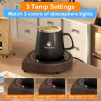 Coffee Mug Warmer for Desk, Smart Coffee Warmer with Touch Tech & Light, Coffee Cup Warmer with Gravity Sensor & Auto Shut Off, Candle Warmer Plate - Ideal Gifts for Dad and Mom