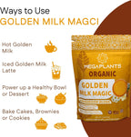 Golden Milk Magic (50 Servings) | Superfood 5 Mushroom Blend for Sleep, Relaxation, Relief | Turmeric, Ashwaghanda, Valerian, Chamomile + 5 Mushroom Blend | Smoothie, Hot Beverage