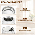 uxcell 2Pcs Round Tea Canisters, 4" x 4" Airtight Metal Tea Containers for Loose Tea, Coffee Beans, Spices - Durable, Compact, and Stylish Storage Tea Tin (White)