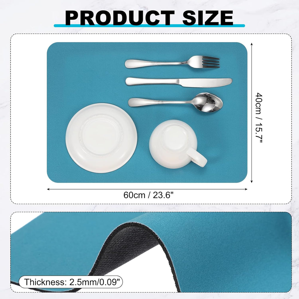 uxcell Silicone Mats for Kitchen Counter, 23.6" x 15.7" Non-Slip Countertop Protector Mat Heat Resistant Coffee Mat Waterproof Table Placemat, Navy Blue