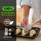 HOTEC Basting Brushes Silicone Heat Resistant Pastry Brushes Spread Oil Butter Sauce Marinades for BBQ Grill Barbecue Baking Kitchen Cooking BPA Free Dishwasher Safe, Khaki Set of 2