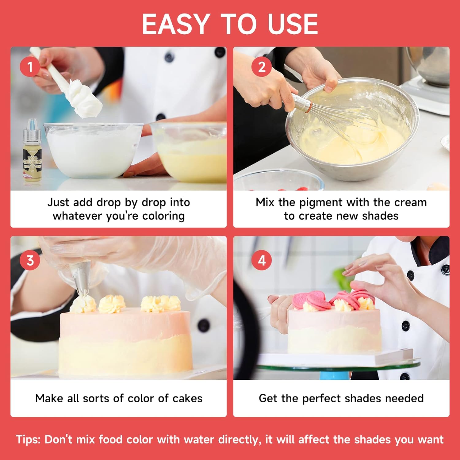 Cakestar Food Coloring Liquid, 36 Vibrant Food Coloring for Slime, Upgraded Food Dye Concentrated Neon Food Coloring Liquids for Cake, Cookies, Baking Decorating, Icing, DIY Crafts, 6ml/bottle