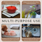 2 PCs Nesting Stone Drying Mat for Kitchen Counter - Fast Drying Mat - Diatomaceous Earth Dish Drying Mat with Non-Slip Feet - Heat Resistant Stone Drying Mat - Stone Dish Drying Mat for Kitchen