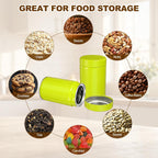 uxcell 2Pcs Round Tea Canisters, 5" x 3" Airtight Metal Tea Containers for Loose Tea, Coffee Beans, Spices - Durable, Compact, and Stylish Storage Tea Tin (Green)