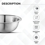 AVADOR Set of 6 Premium Stainless Steel Mixing Bowls Set, Easy To Clean, Space Saving Nestable Design, Great for Cooking, Baking, Prepping (0.75qt, 1.5qt, 3qt, 4qt, 5qt, 8qt)