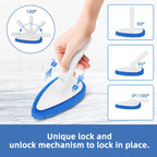 Qaestfy Shower Bathtub Tub Tile Scrubber Cleaning Brush with 51'' Handle, 5 Non-Scratch Scouring Pads, Adjustable Long Handled Scrub Brush for Cleaning Shower Bathroom Vessel Sinks Toilet Wall Floor