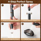 KitchenTour Ultimate Coffee Kit - Ceramic Dosing Cup + Anti-Static Sprayer + Grind Size Ruler - 3-in-1 Pro Set: Measure, Spray, Validate