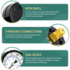 0-160psi Well Pump Pressure Gauge 1/4" NPT 2" Face Dial Size Back Mount, Multifunctional Practical Dry Pressure Gauge, for Water, Oil and Air Compressor