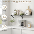 Dreamland Wall Shelves Black, Large Floating Shelf 12 * 36 inch Set of 2 Wall Shelves for Dorm, Bookshelf, Living Room, Bedroom, Bathroom