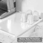 Rnivvi Silicone Coffee Mat, 12" x 19" Waterproof Raised Edge Coffee Bar Mats for Espresso Machine Station Accessories, Heat Resistant Dish Drying Pad for Kitchen Counter, Rubber Bar Decor Pad, White