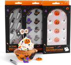 Edible Halloween Cake Decorations, Pumpkin Cupcake Toppers, Ghost Cake Decorations, Edible Knives Cupcake Toppers, Witch Hats for Cake Decorating, Cookies, Cupcakes, Macaron, and Ice Cream