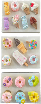 Lovely Small Items Silicone Fondant Molds Set For Cake Topper, Gumpaste, Candy & Chocolate, Polymer Clay and More (Snack Food)