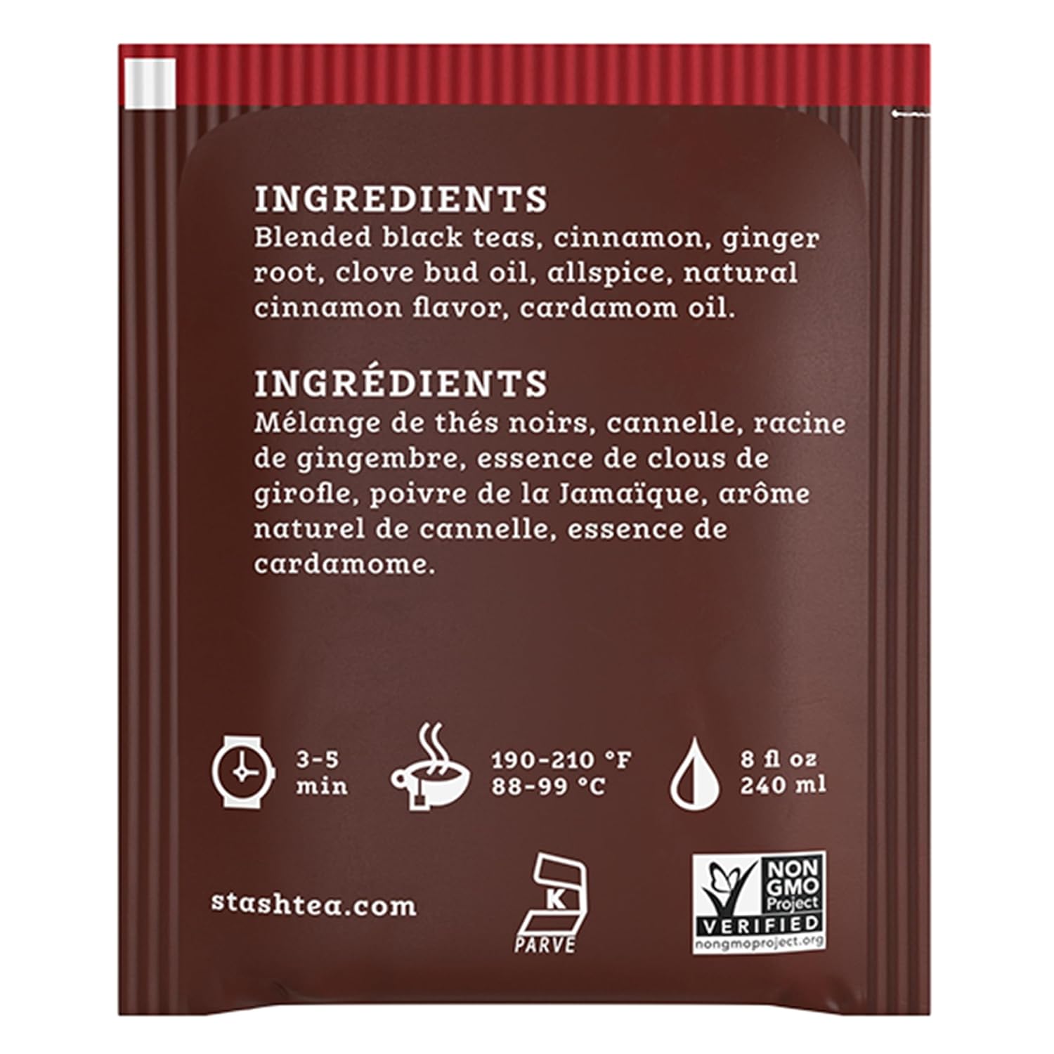 Stash Tea Double Spice Chai Black Tea, 6 Boxes With 18 Tea Bags Each (108 Tea Bags Total)