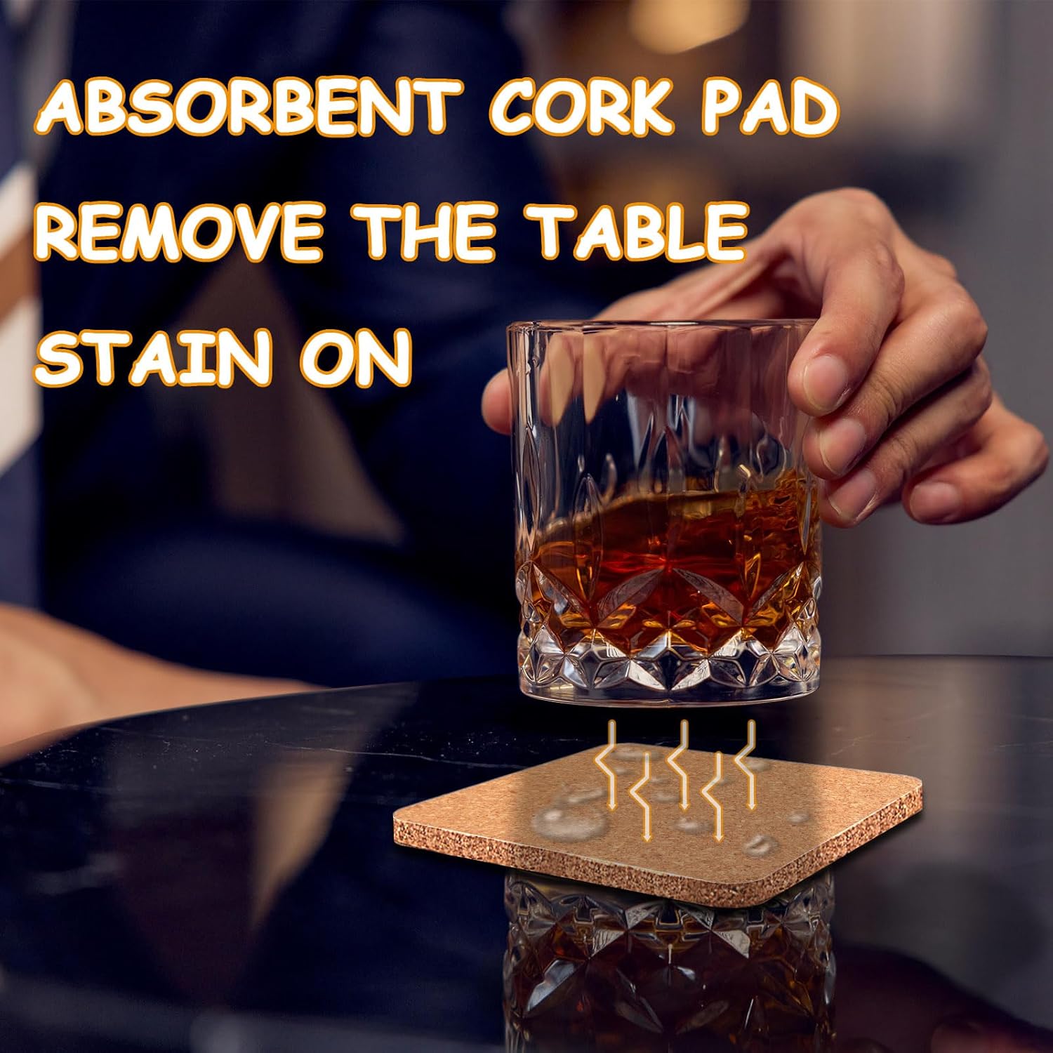 100 PCS Cork Coasters Bulk, Blank Square Cork Coasters DIY Crafts, Non-Slip Heat-Resistant Reusable Coffee Coaster, Suitable for Home Desktop Decoration