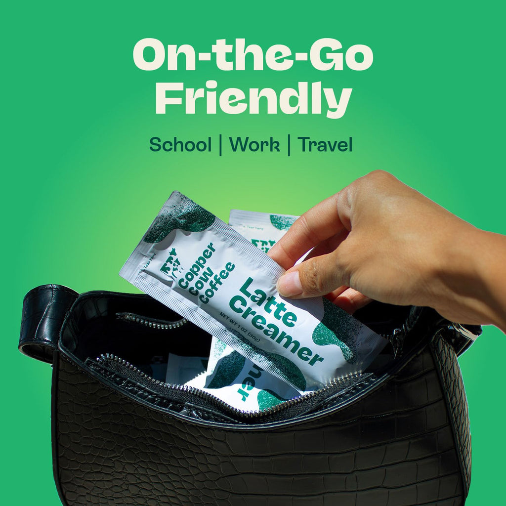 Copper Cow Coffee Sweetened Condensed Milk Coffee Creamer Singles (25 pack) | Vietnamese Inspired Coffee Creamer, All Natural Creamer Packets for Pour Overs & Lattes | No Refrigeration Needed