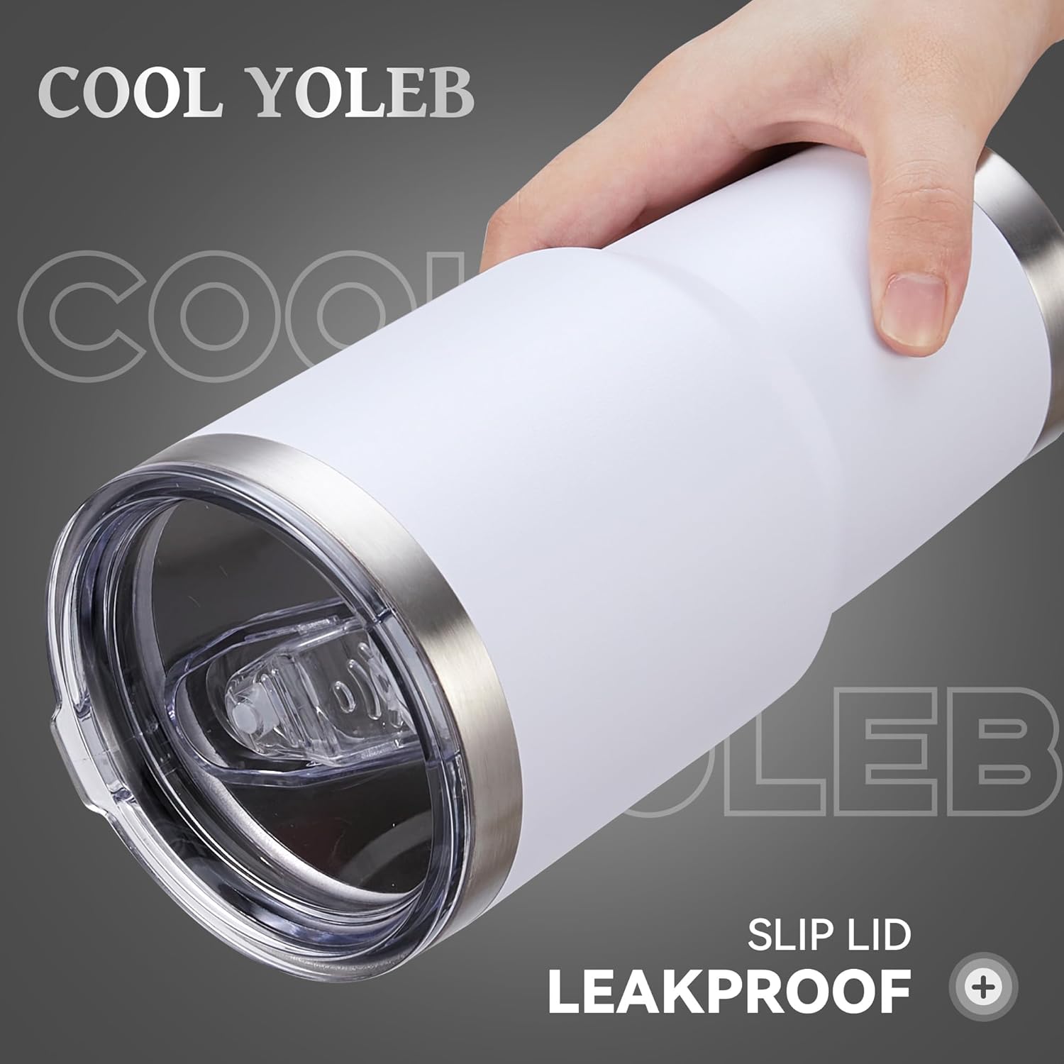 30 oz Tumbler with Lid Stainless Steel Tumblers Bulk Vacuum Insulated Cup Reusable Powder Coated Travel Mug Double Wall Leak Proof Cups Keep Cold Drinks for 12 Hours White, Set of 12