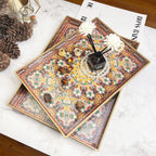 2pcs Boho Red Decorative Serving Tray, Modern Plastic Tray with Handles for Coffee Table, Living Room, Ottoman, Home Decor, Large, 15.7"*11.8"*1.6", Small 13.7"*9.8",