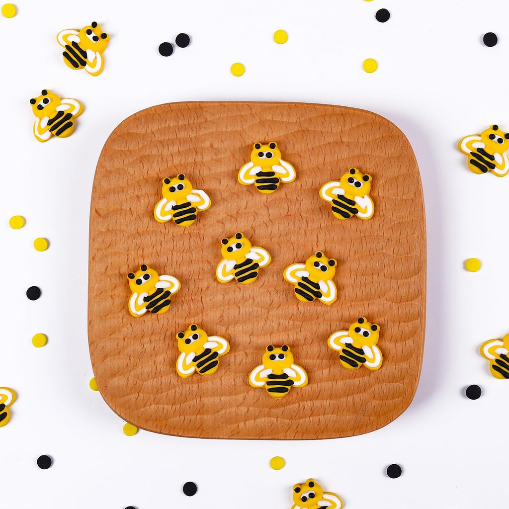 Edible Bees Cake Decorations, 16 pcs Bee Cake Decorations, Edible Bee for Cupcakes, Ice Cream, Waffles, Cookies, Cake, Macaron