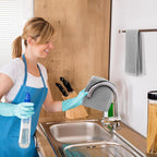 Kitinjoy 100% Cotton Waffle Weave Kitchen Dish Towels, 4-Pack Super Soft and Absorbent Kitchen Towels, 13 in x 28 in, Light Grey