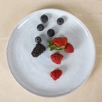 Gibson Elite Auckland Blue Swirl Stoneware Reactive Glaze 16 Piece (Service for 4) Plates and Bowls Dinnerware Set