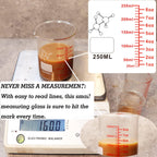 High Borosilicate Glass Measuring Cup Set-V-Shaped Spout,Includes 60ml(2OZ), 120ml(4OZ), 250ml(8OZ), 500ml(16OZ), and 1000ml (32OZ) for Kitchen or Restaurant, Easy to Read