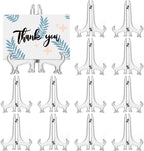 12 Pack 3 Inch Clear Plastic Easels or Stand/Plate Holders to Display Pictures or Other Items at Weddings, Plate Stands for Home Decoration, Birthdays, Tables