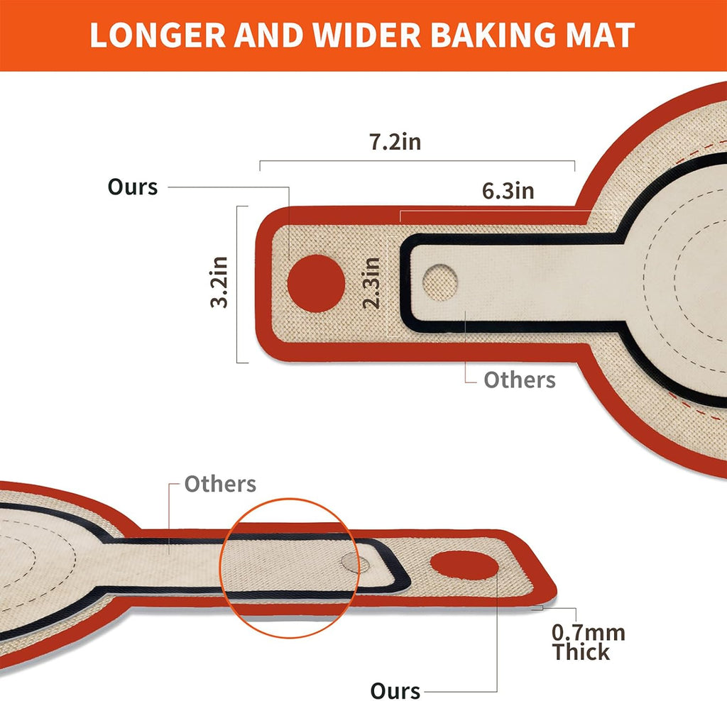 Silicone Bread Sling for Dutch Oven Liner, 2 Pack Non-Stick, Easy Clean Reusable Silicone Baking Mat with Long Handles, Easy to Transfer Sourdough Bread, Red