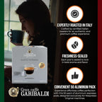 Gran Caffè Garibaldi Espresso Pods, Italian Roasted Coffee, Compatible Nespresso Original Line Machines, Nitrogen Flushed, Strong & Intense, Cocoa & Dried Fruit, Dark Roast - Gusto Intenso (Aluminum) 200 Cups