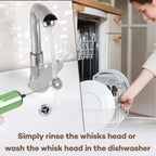 Rechargeable Milk Frother Handheld Electric Frother Wand Milk Foamer Drink Mixer for Coffee, Lattes, Cappuccino, and Egg, Stainless Steel for Travel-Green