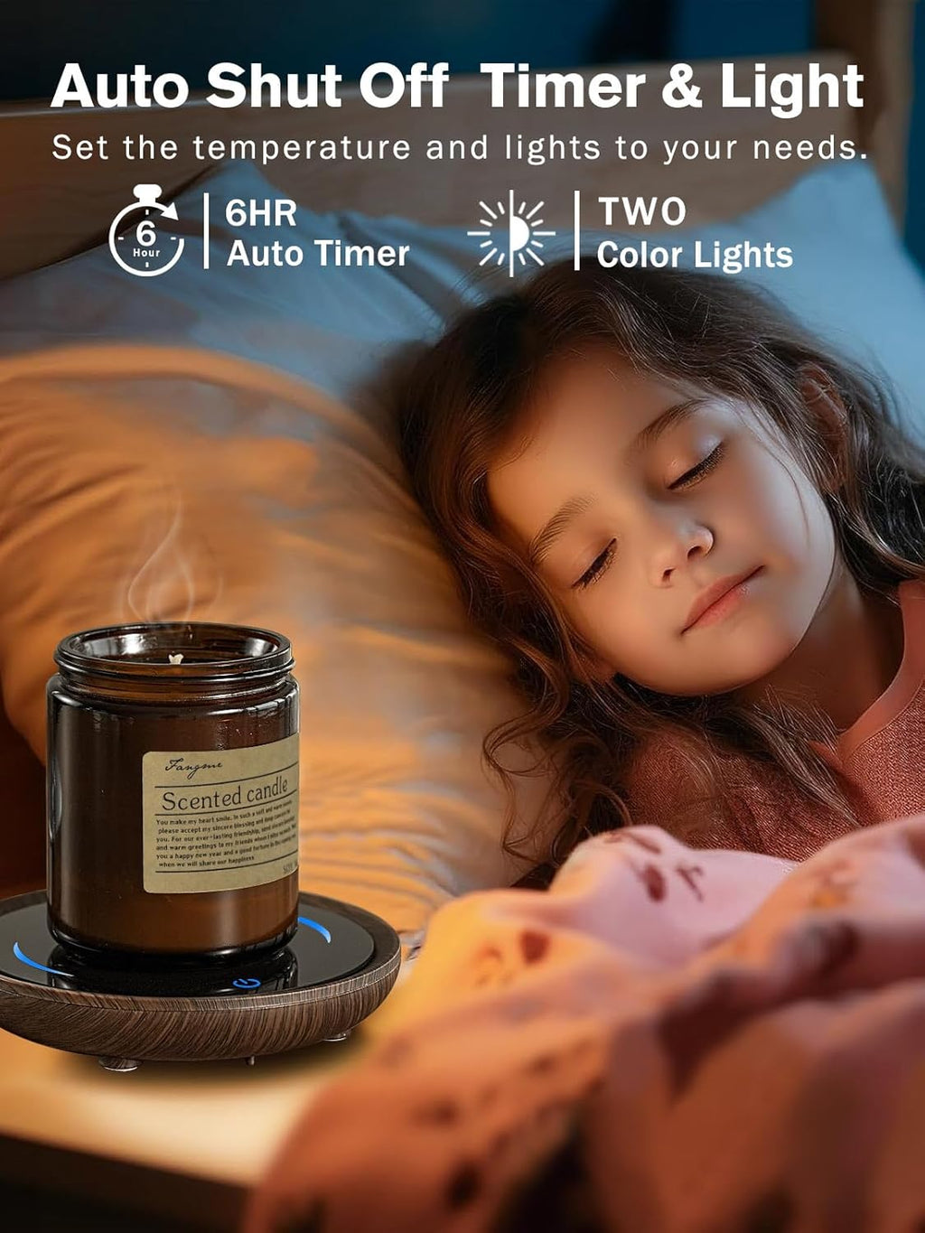 PUSEE Candle Mug Warmer, Gravity-Induction Coffee Mug Warmer for Desk with 2 Temp Settings, Auto Shut Off Coffee Cup Warmer, Beverage Warmers Heating Plate for Coffee, Tea, Milk and Candle Wax