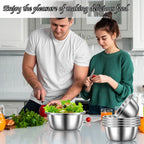 Stainless Steel Mixing Bowls, 6 Pack 2 Quart Stainless Steel Bowls Metal Mixing Bowls For Meal Prepping, Cooking, Baking