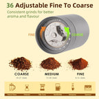 Popsweet C38 Manual Coffee Grinder With Detachable Stainless Steel Tapered Outer Burrs, Grinding 400 pounds Coffee Beans, 36 Manual Adjustable Espresso Grinder, Perfect For Homes, Offices, And Camping