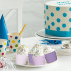 Whaline 120Pcs Purple Paper Baking Cups Scalloped Edge Cupcake Wrappers Gradient Purple Cupcake Muffin Cases for Wedding Birthday Baby Shower, 3 Colors