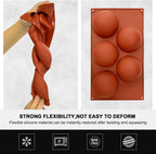 Extra Large 5-Cavity Semi Sphere Silicone Mold, 2 Packs Half Sphere Silicone Baking Molds for Making Chocolate, Cake, Jelly, Dome Mousse