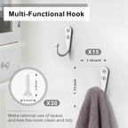 15PCS Coat Hooks - White Robe & Coat Wall Hooks with 30 Screws
